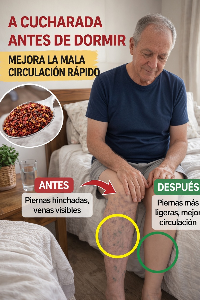 Por qué muchos adultos mayores están añadiendo una cucharada de pimienta de cayena antes de acostarse para favorecer la circulación en las piernas