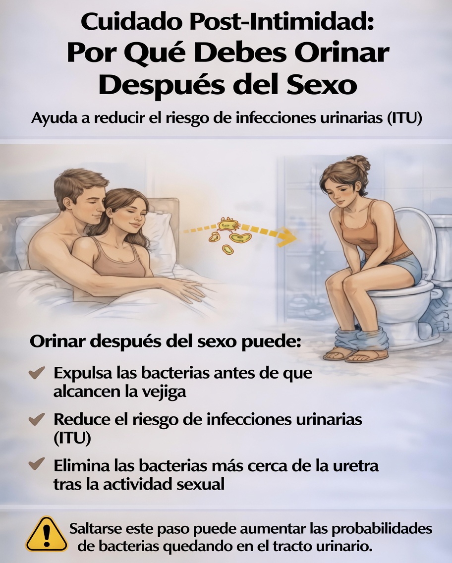 Por qué orinar después del se.. es un hábito simple que favorece la salud de las vías urinarias
