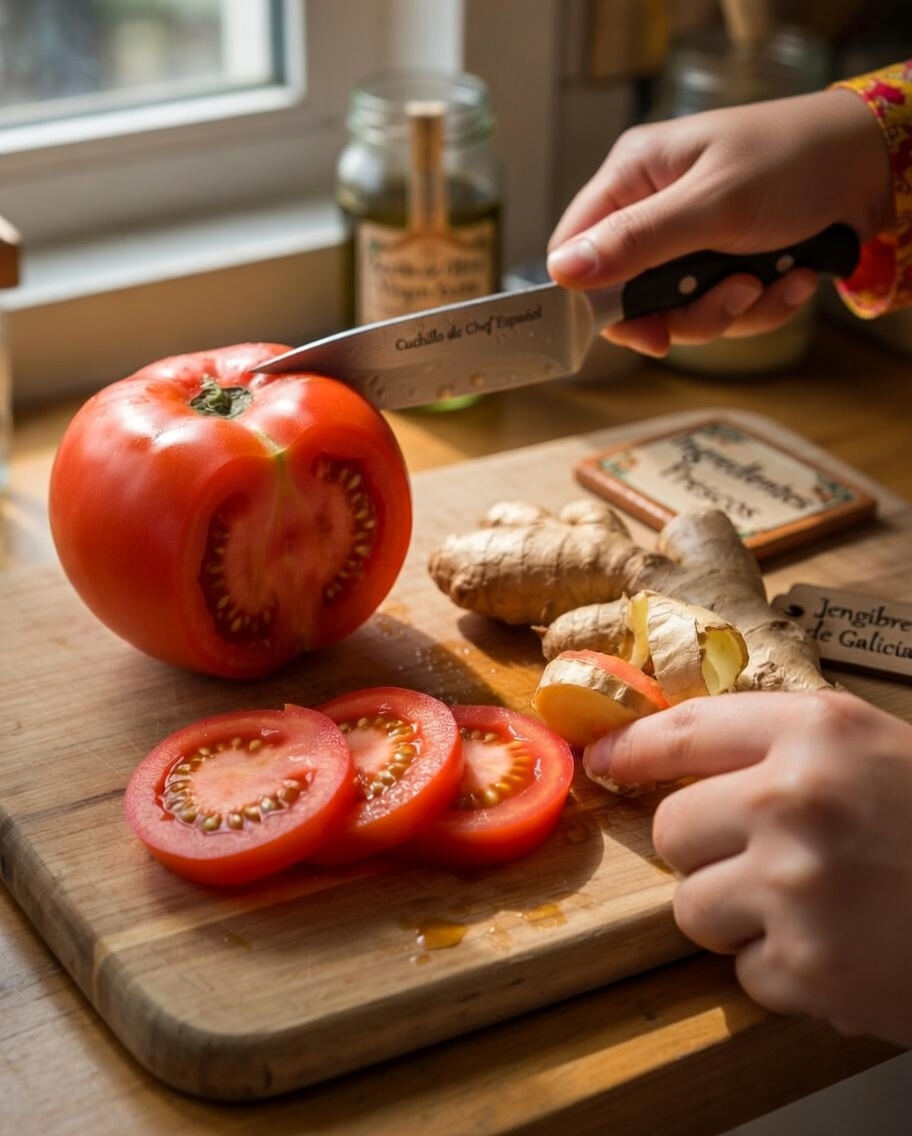 Cómo preparar una sencilla bebida de tomate y jengibre para apoyar tu bienestar diario y tus niveles de energía