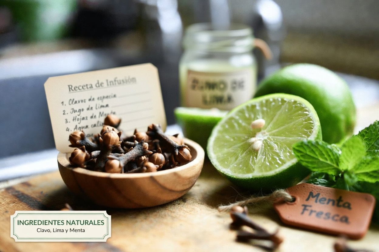 Descubre una sencilla bebida verde diaria con clavo, lima y menta para el bienestar cotidiano