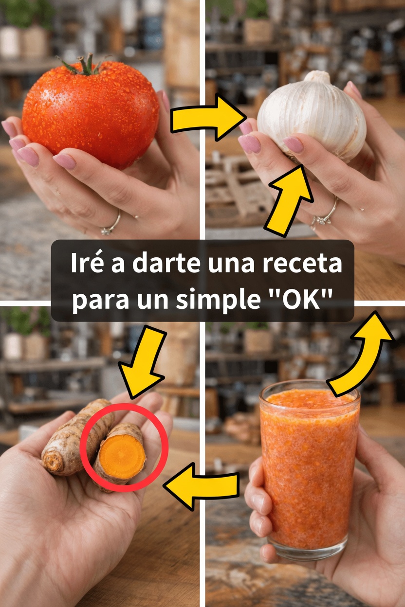 Receta sencilla de bebida de tomate, ajo y cúrcuma para el bienestar de los hombres mayores de 40 años