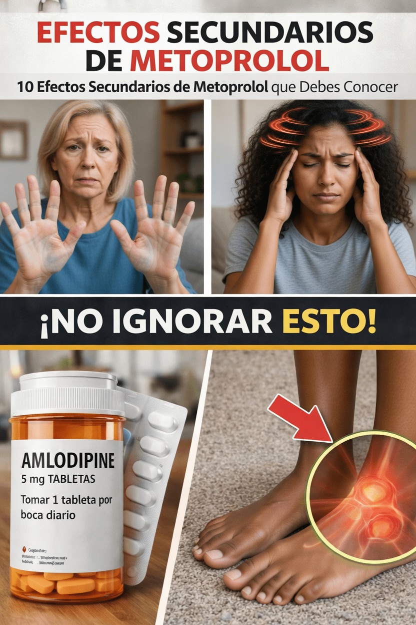 10 efectos secundarios comunes del metoprolol que debe conocer y comentar con su médico