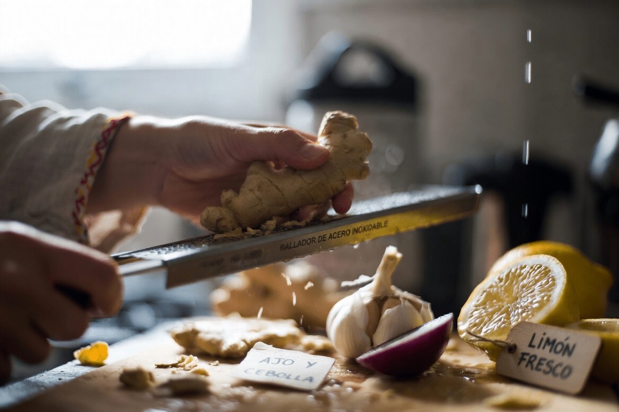 ¿Has probado esta sencilla mezcla de jengibre, cebolla, ajo, limón y miel para el bienestar diario?