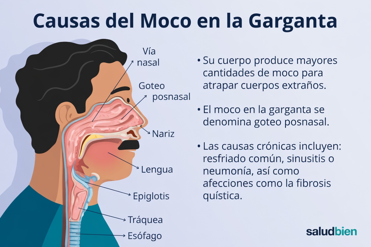 Por qué el moco y la flema se acumulan tan fácilmente