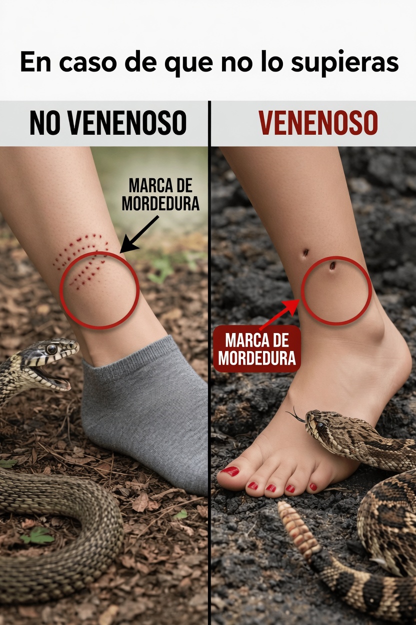 Cómo identificar mordeduras de serpientes venenosas y no venenosas: señales esenciales y pasos de primeros auxilios