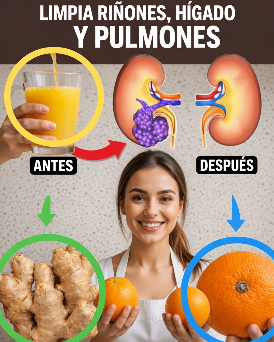 Receta sencilla de bebida diaria de jengibre y naranja para apoyar de forma natural la salud de tus riñones, hígado y pulmones