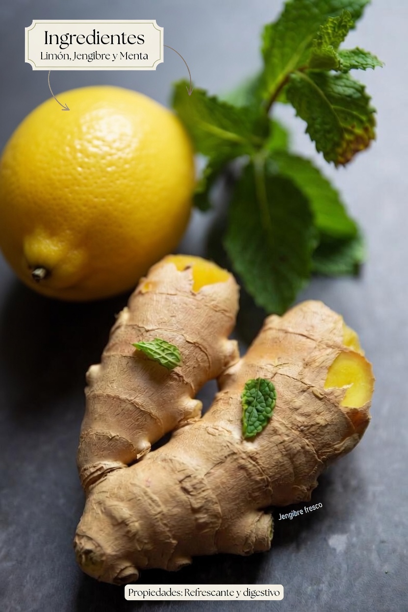 Una sencilla bebida casera de jengibre, limón y menta: lo que necesitas saber para mantener hábitos saludables para el corazón