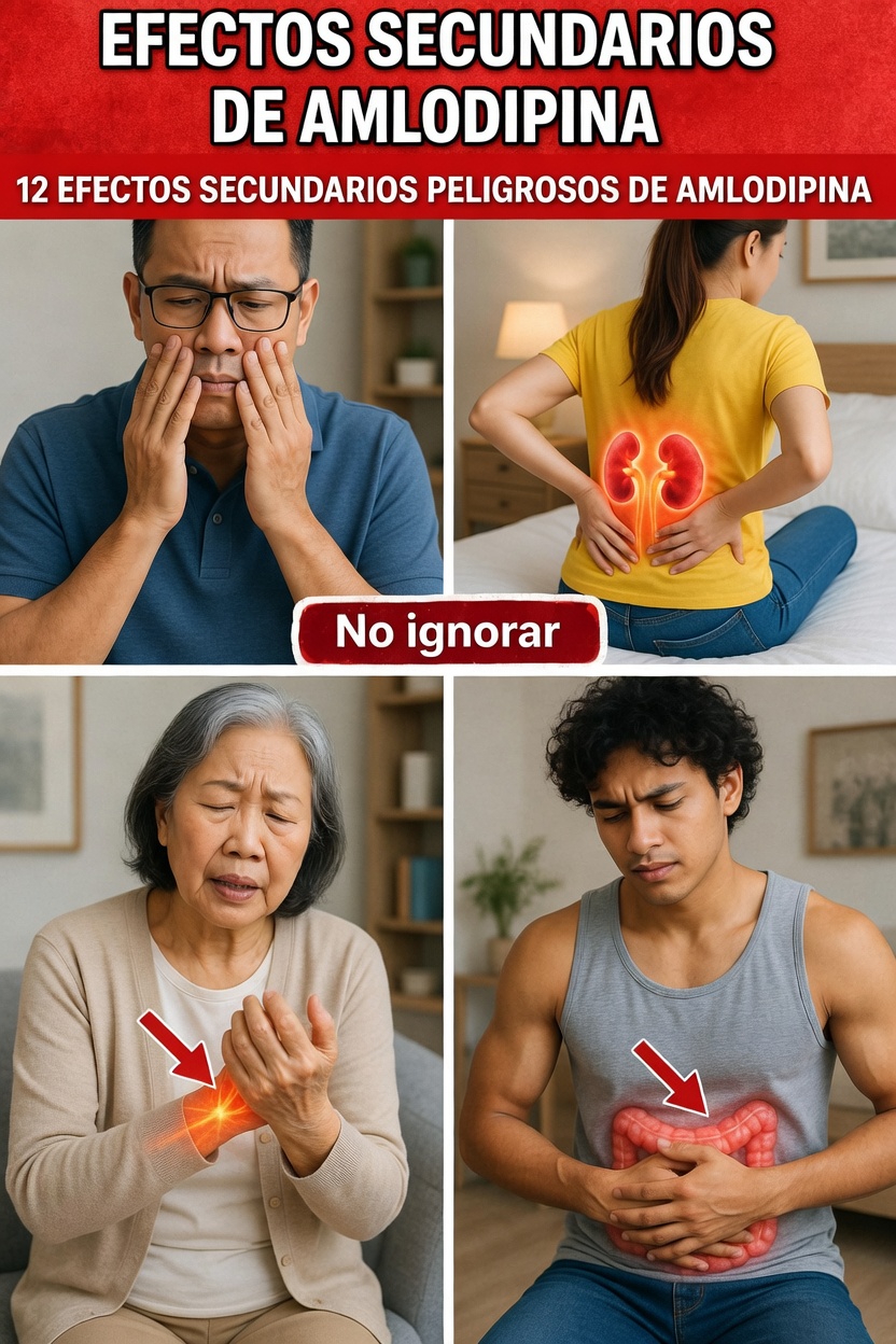 12 posibles efectos secundarios de la amlodipina que debes conocer si estás tomando este medicamento