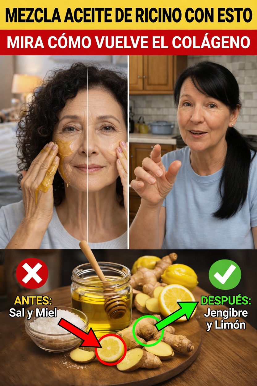 ¿Más de 50? Cómo mezclar aceite de ricino con limón, jengibre, miel y agua para tu rutina de cuidado de la piel