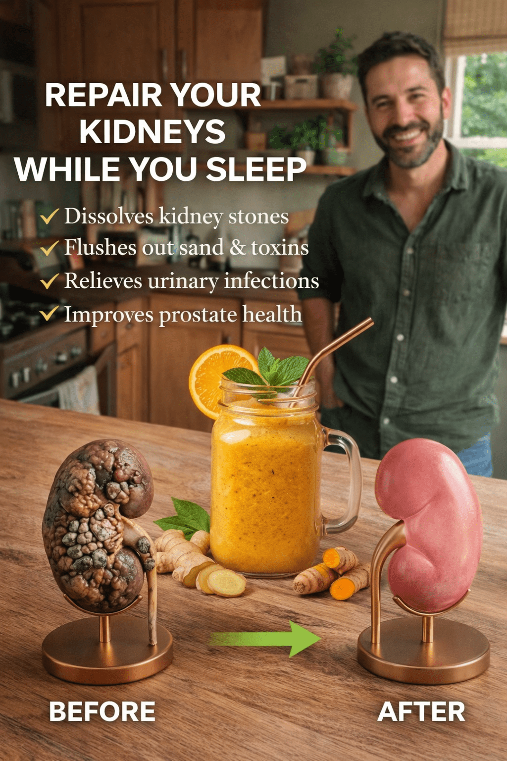 Cómo preparar cada día una bebida nocturna refrescante para apoyar naturalmente la salud de tus riñones