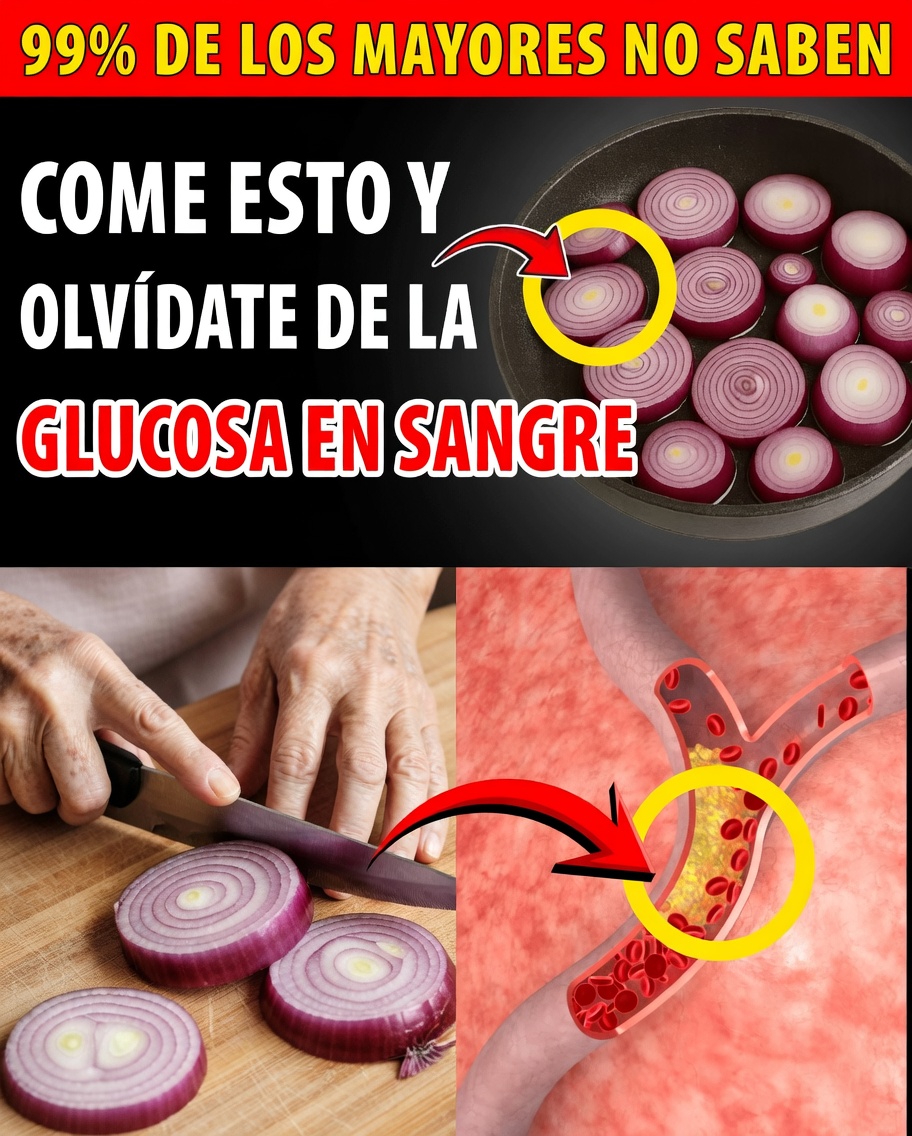 Personas mayores: corten UNA cebolla esta noche y beban este elixir de 60 segundos que baja el azúcar en sangre 28 puntos, deja las arterias relucientes y salva su corazón mientras duermen