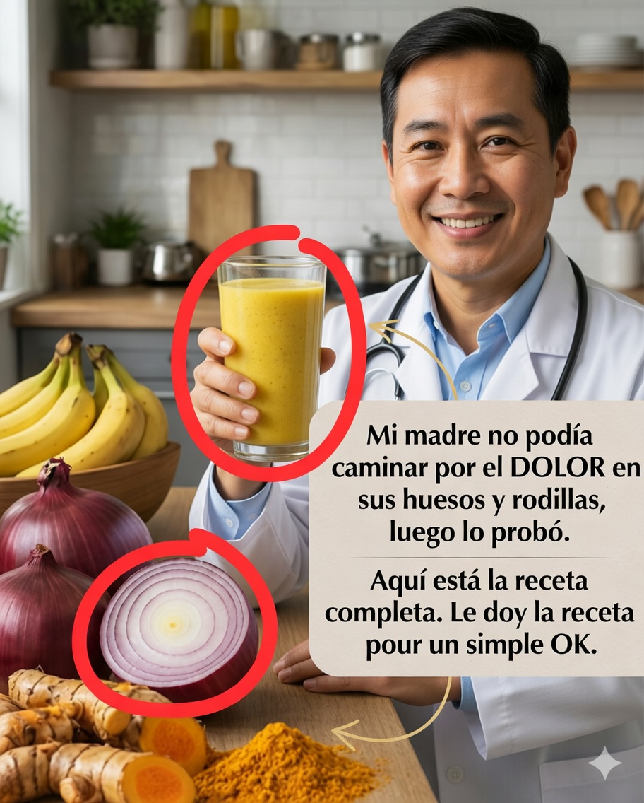 Remedio natural a base de plátano, cebolla y cúrcuma: una receta casera para apoyar la salud de las articulaciones y los huesos 🌿🍌