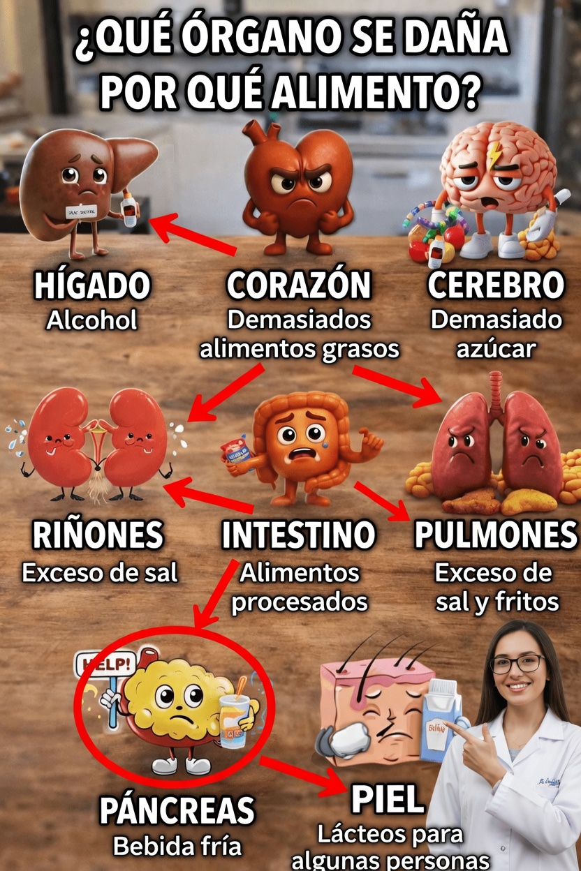 ¿Qué alimentos pueden dañar órganos específicos? Formas sencillas de apoyar la salud de tu cuerpo