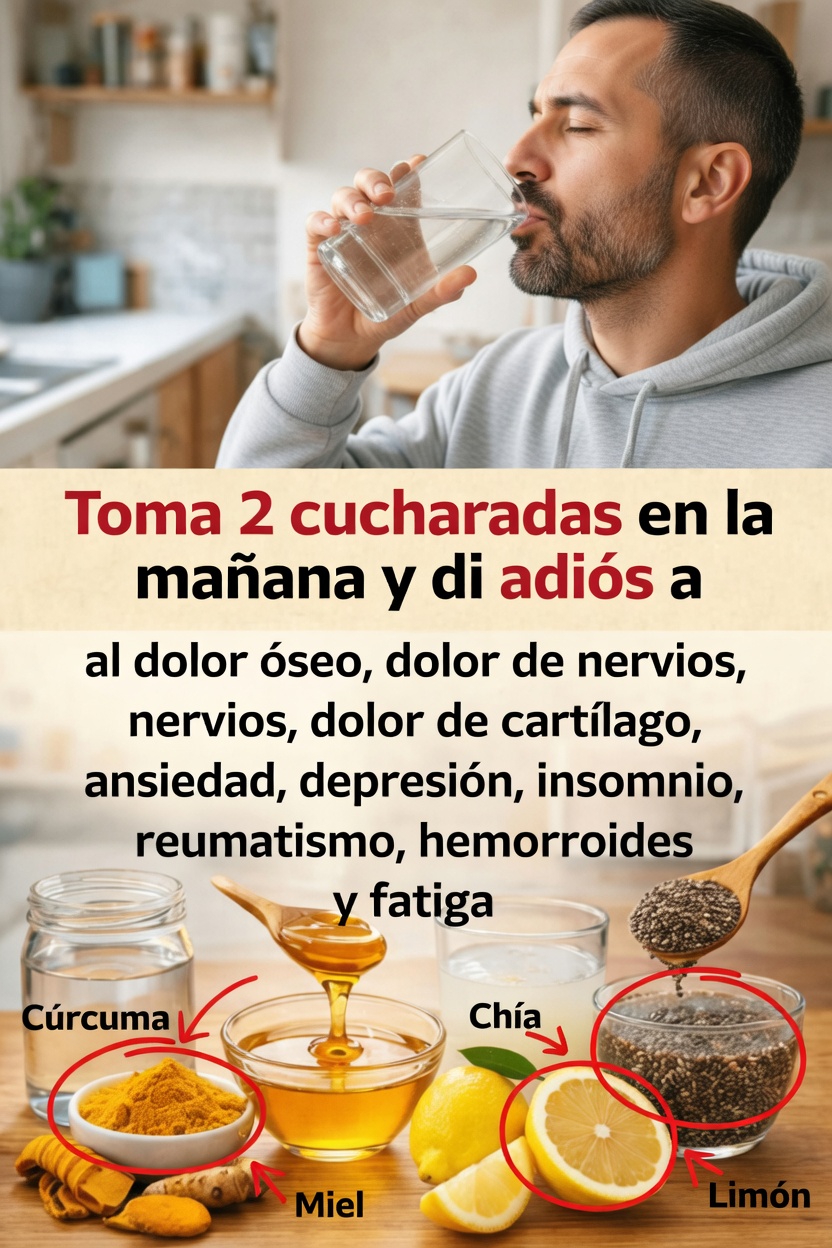 Descubre esta popular mezcla matutina con dos cucharadas de cúrcuma, jengibre, limón, miel y semillas de chía