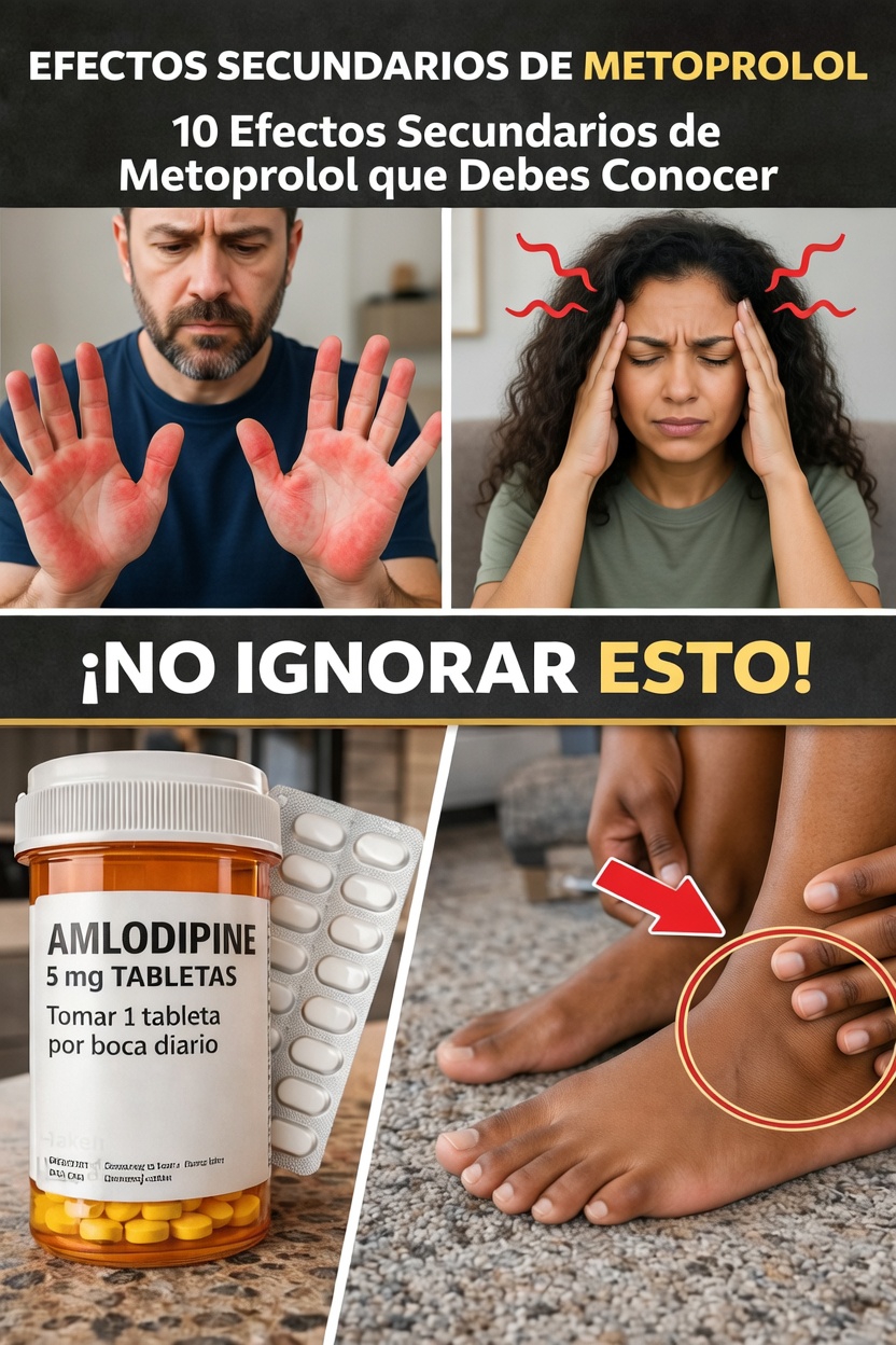 10 efectos secundarios comunes del metoprolol que debes conocer