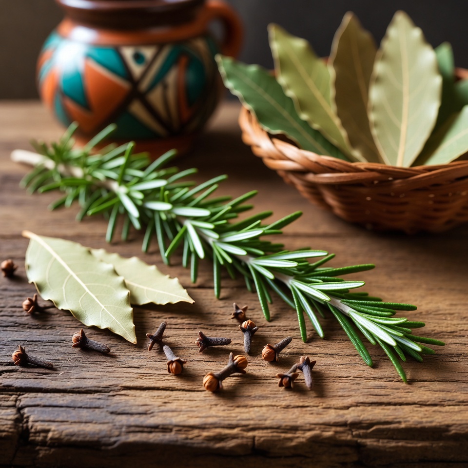 Una mezcla natural de romero, clavos de olor y hojas de laurel