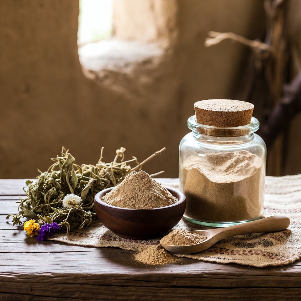 Polvo limpiador facial herbal