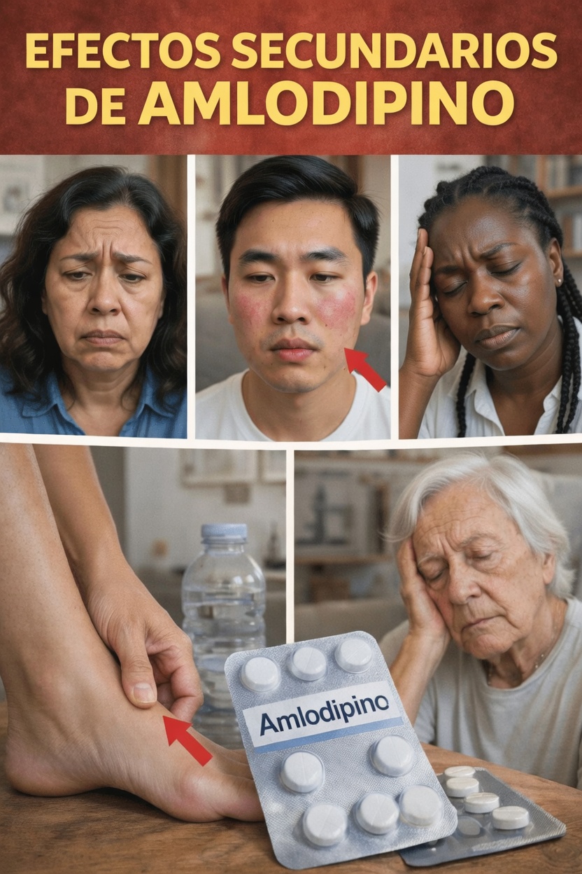 Los 12 principales efectos secundarios de la amlodipina que los adultos mayores deben detectar a tiempo y hábitos diarios para sentirse más cómodos