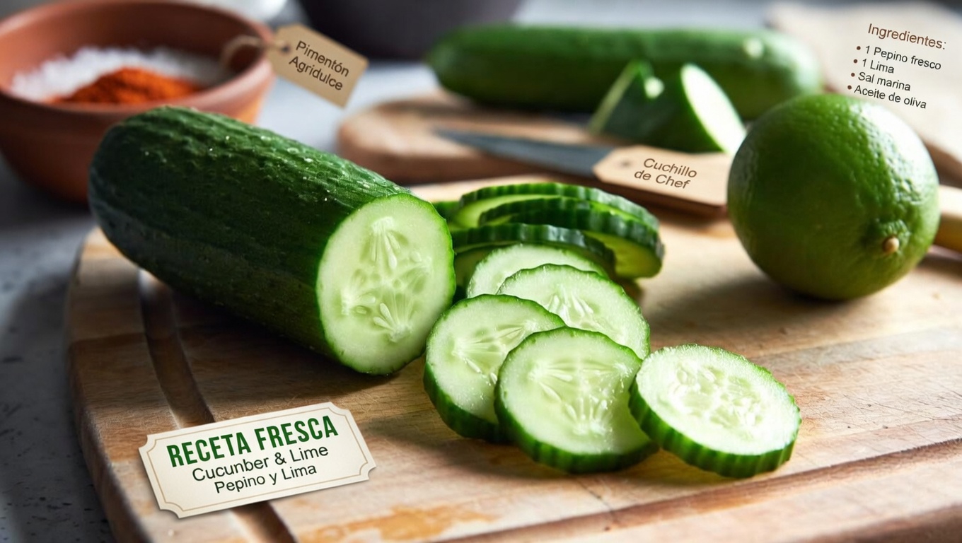 Hábito diario sencillo: agua refrescante de pepino, lima y menta para el confort ocular y la hidratación