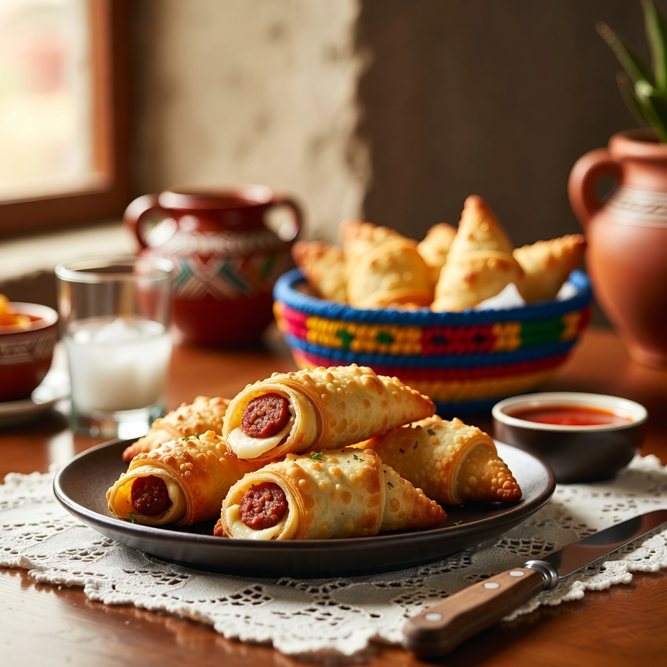 Medialunas de salchicha y queso