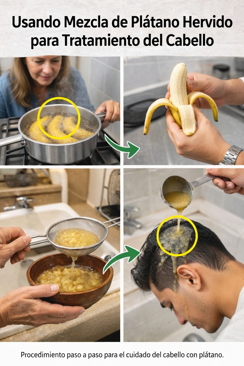 Descubre los sorprendentes beneficios de usar agua hervida de cáscara de plátano como enjuague natural para el cabello y lograr una melena más saludable