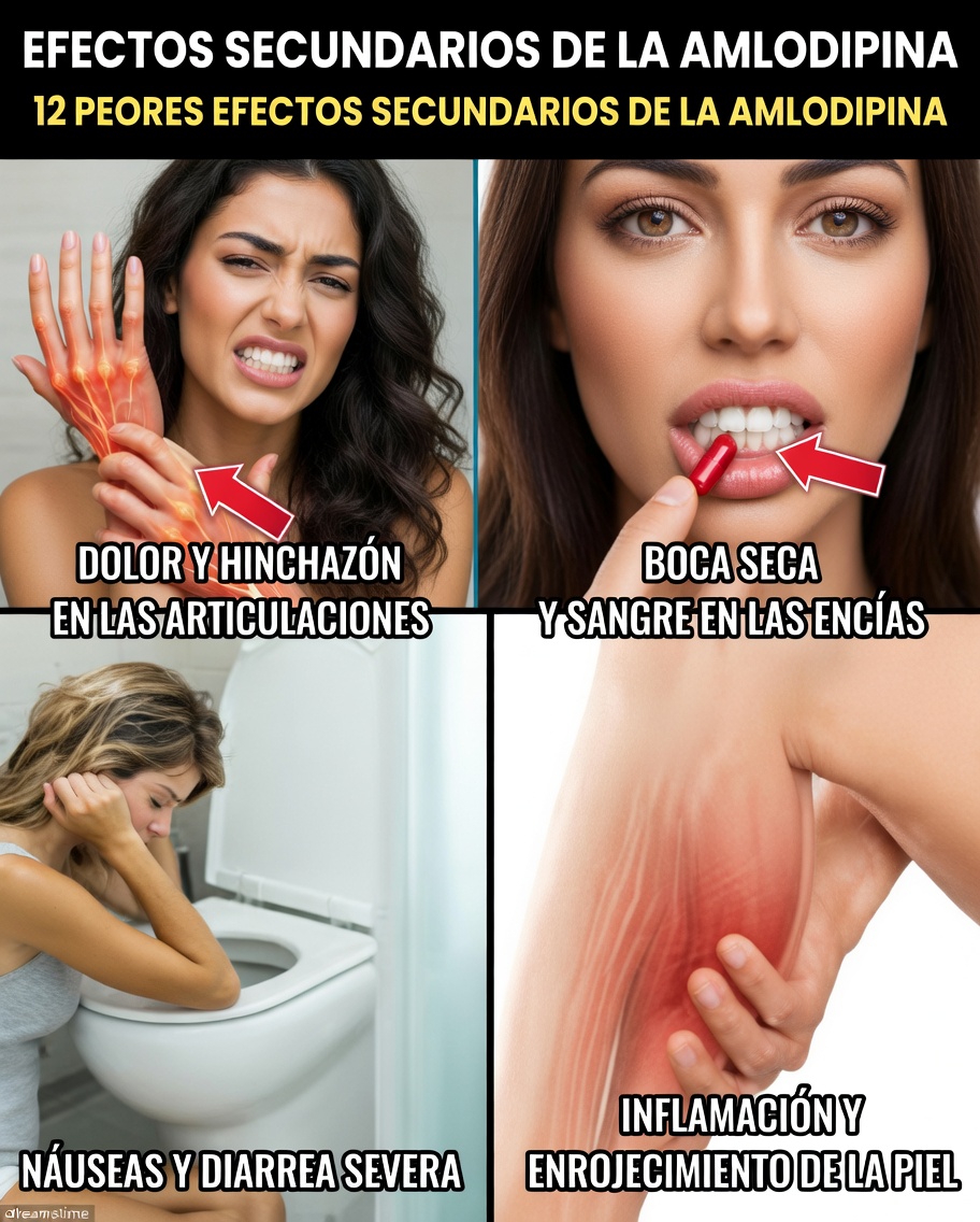 ¿Qué es la amlodipina y por qué causa efectos secundarios?
