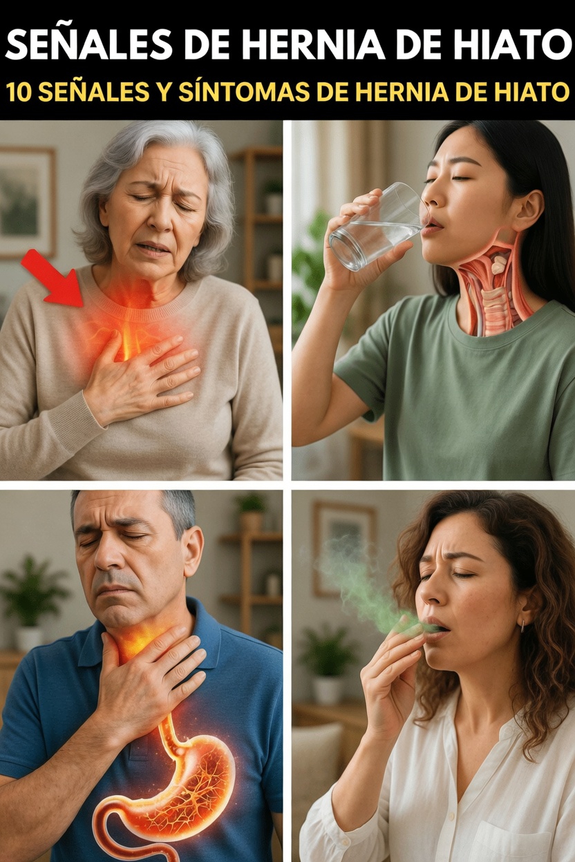 10 signos y síntomas comunes de la hernia de hiato que debes conocer