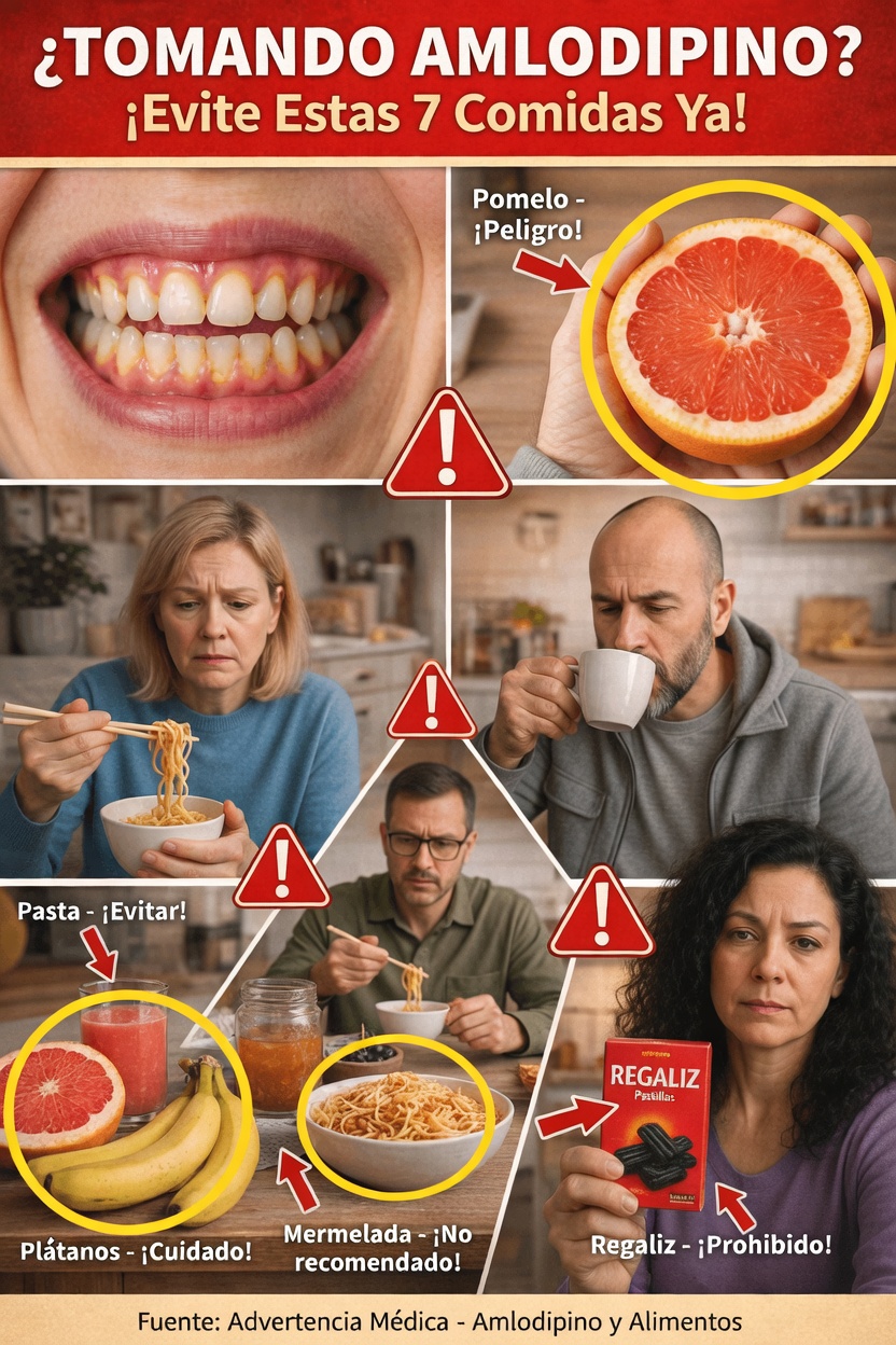 7 alimentos que conviene limitar al tomar amlodipino