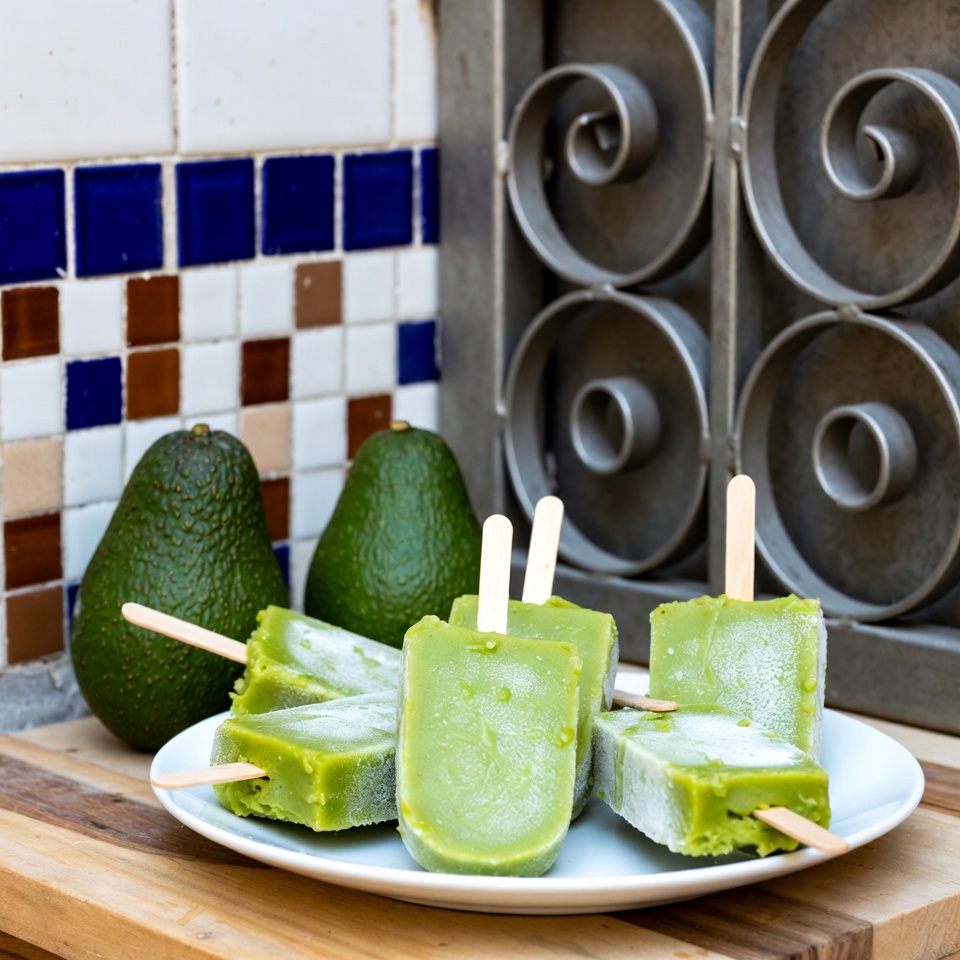 Paleta helada de aguacate