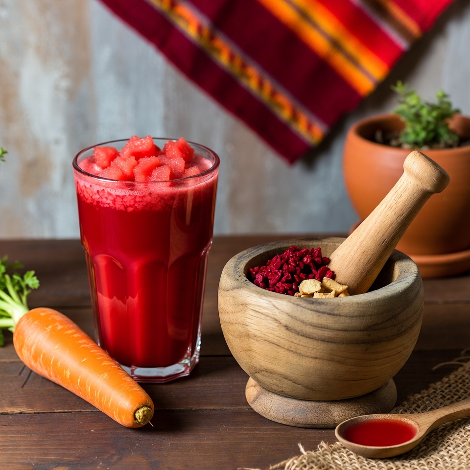 La bebida que toda mujer necesita. Jugo de sandía con zanahoria, remolacha y jengibre