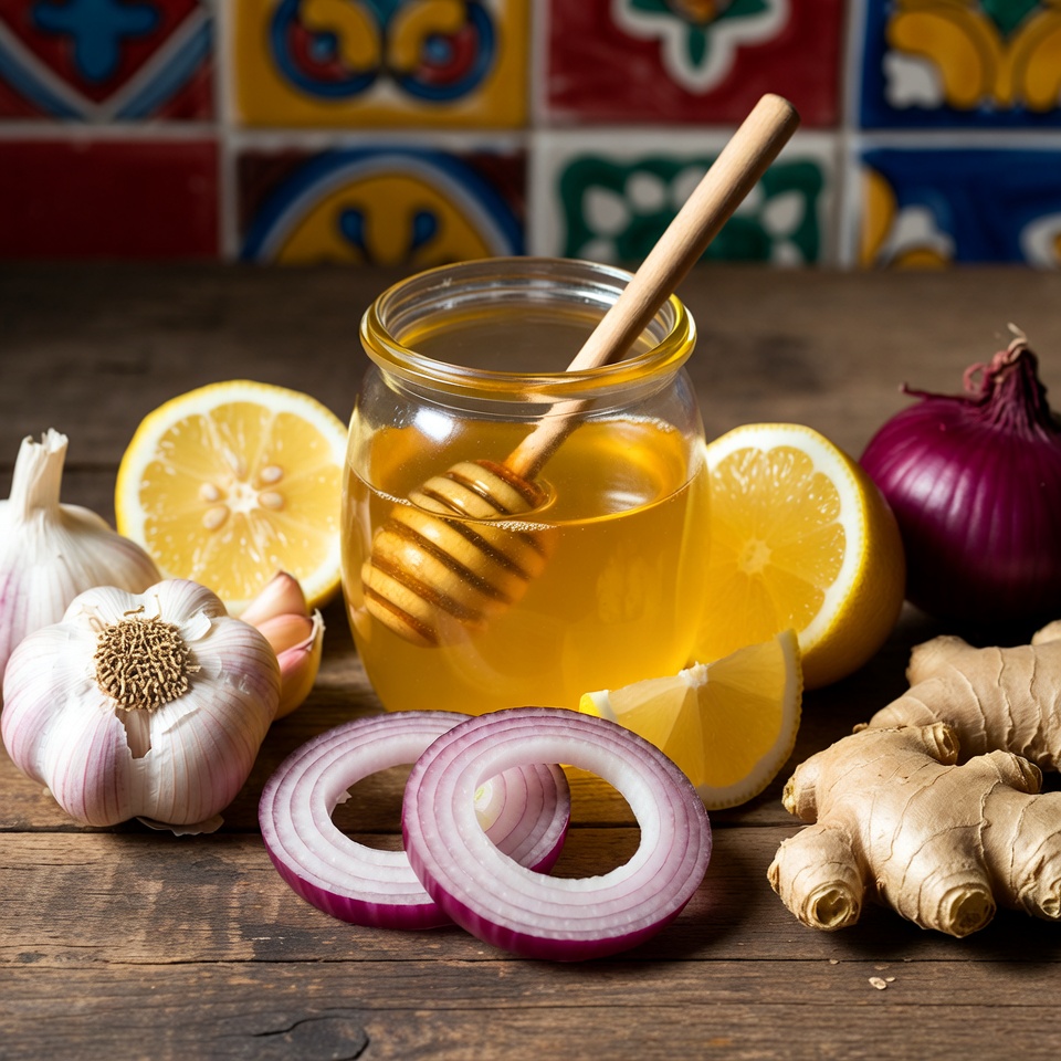 Mejora tu salud de forma natural con esta poderosa mezcla de miel, limón, cebolla, ajo y jengibre