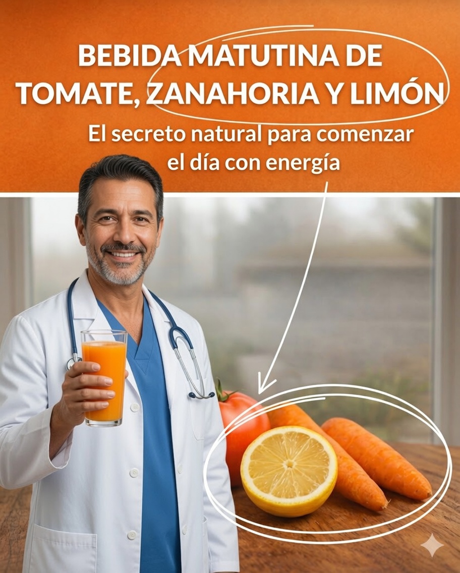 Bebida matutina de tomate, zanahoria y limón: el secreto natural para empezar el día con energía