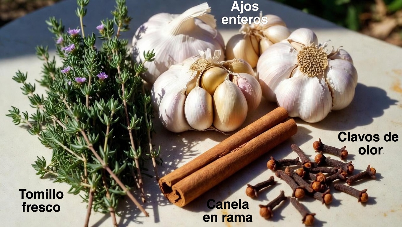 La infusión herbal de cuatro poderes: explorando el tomillo, el ajo, la canela y los clavos en un té diario sencillo