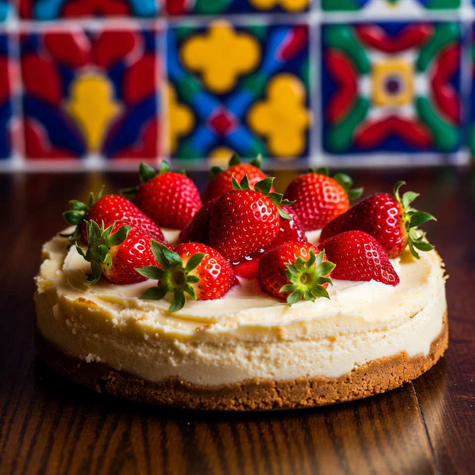 Tarta de queso de chocolate blanco y fresa