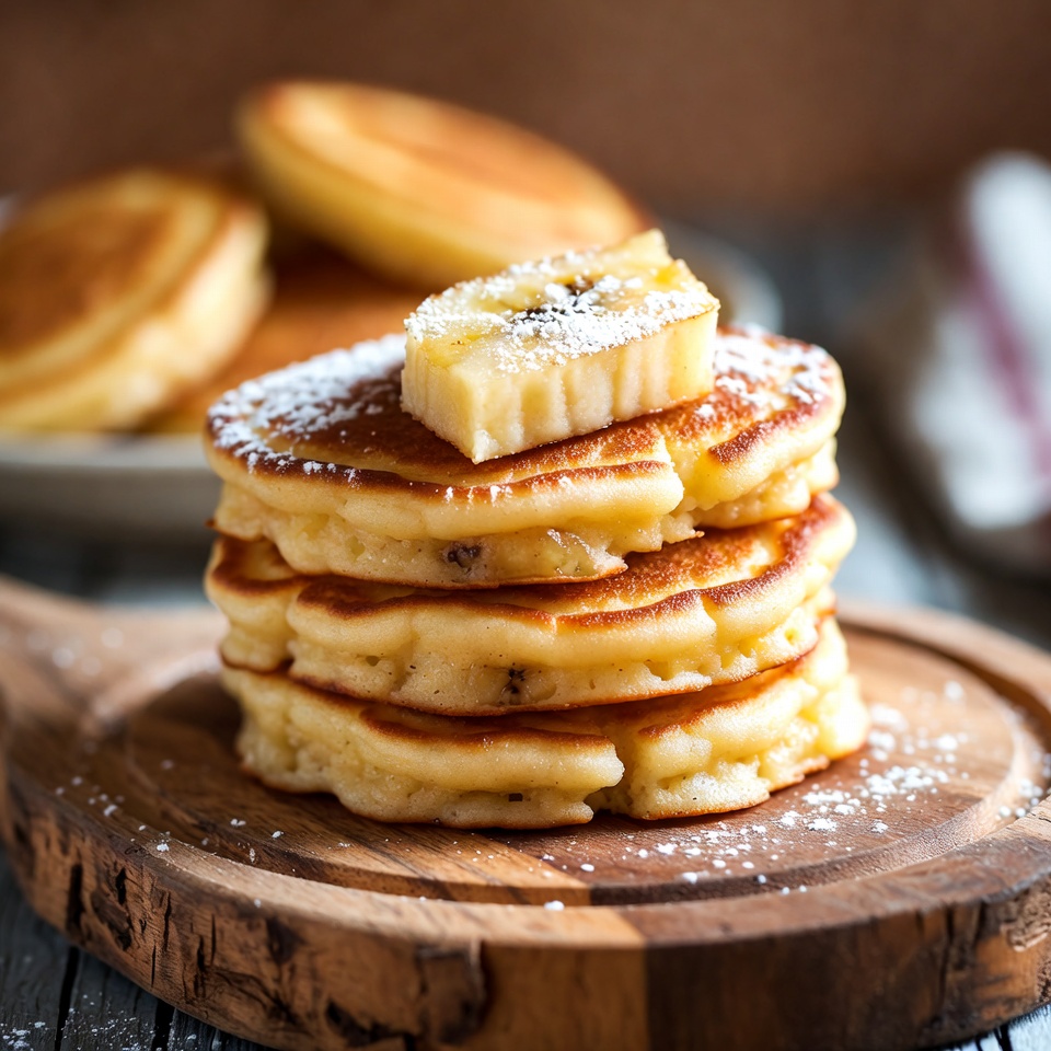 Receta fácil de rodajas de panqueques de plátano