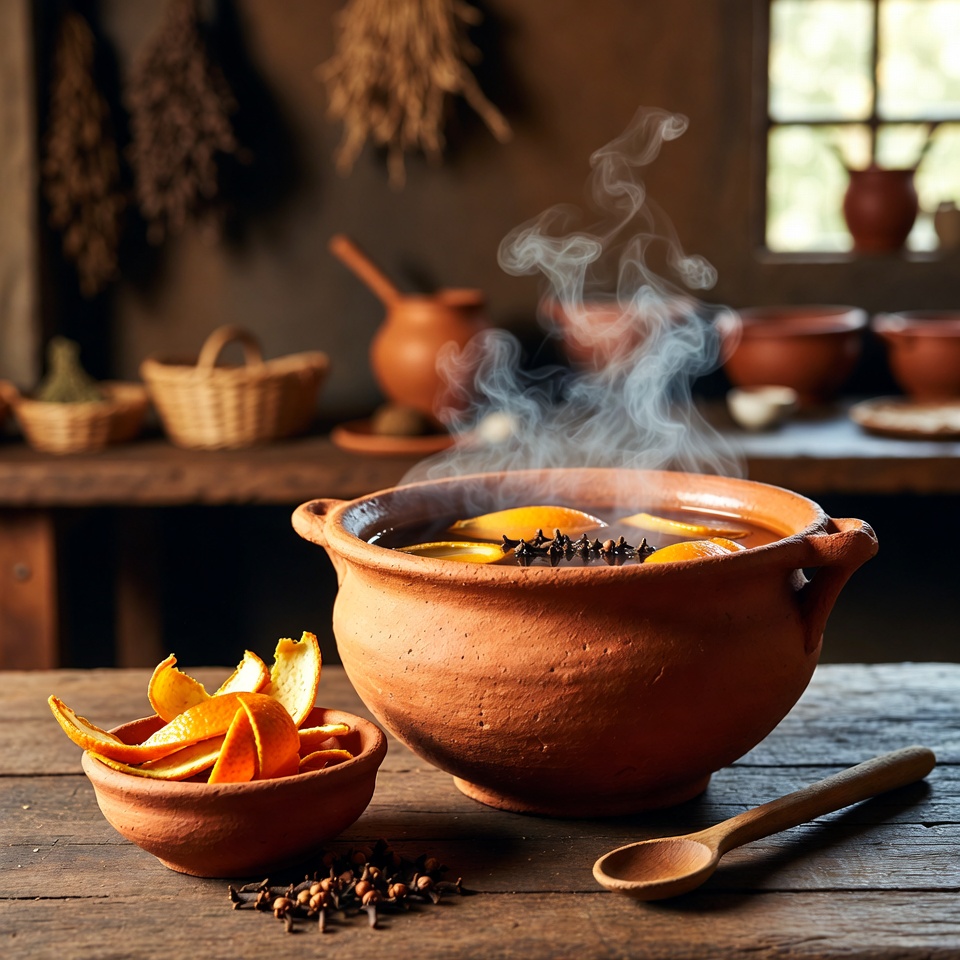 El poder de hervir cáscaras de naranja y clavos de olor