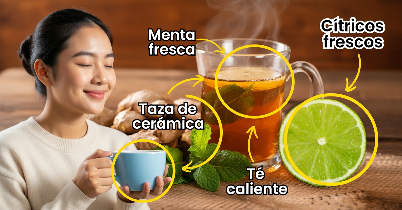 Té de menta, jengibre y limón: alivio natural para el cuerpo