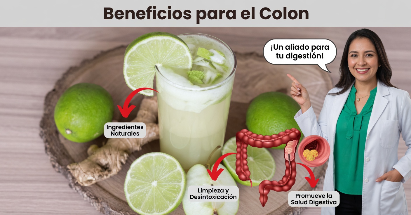 Jugo de jengibre, manzana y limón para desintoxicar el colon