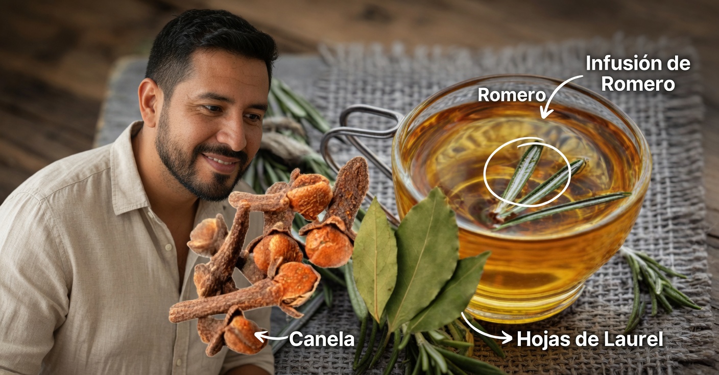 Infusión de laurel y romero para el dolor de rodillas