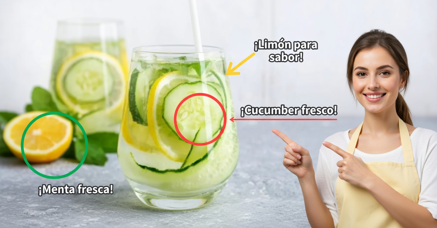 Agua de jengibre, pepino y menta: bebida curativa diaria