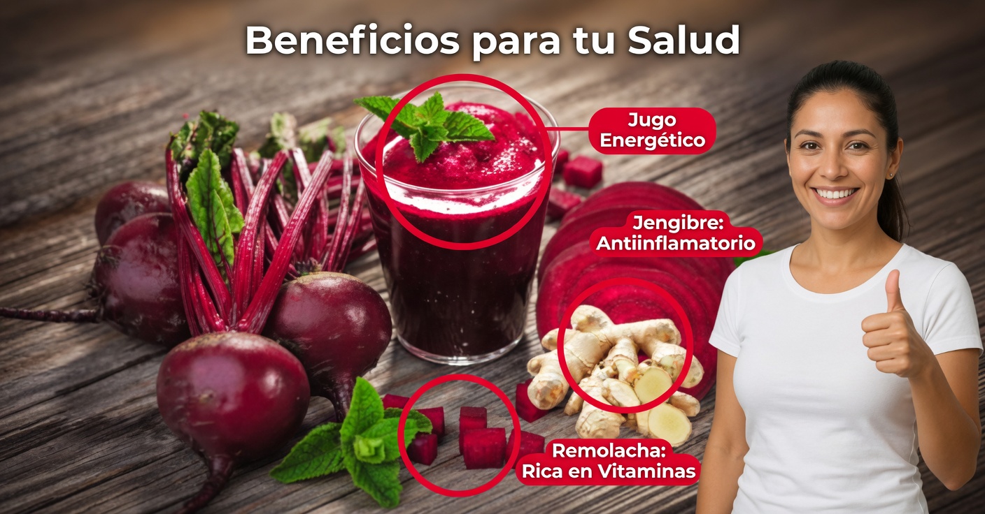 Jugo de remolacha y jengibre: energía y salud en un vaso