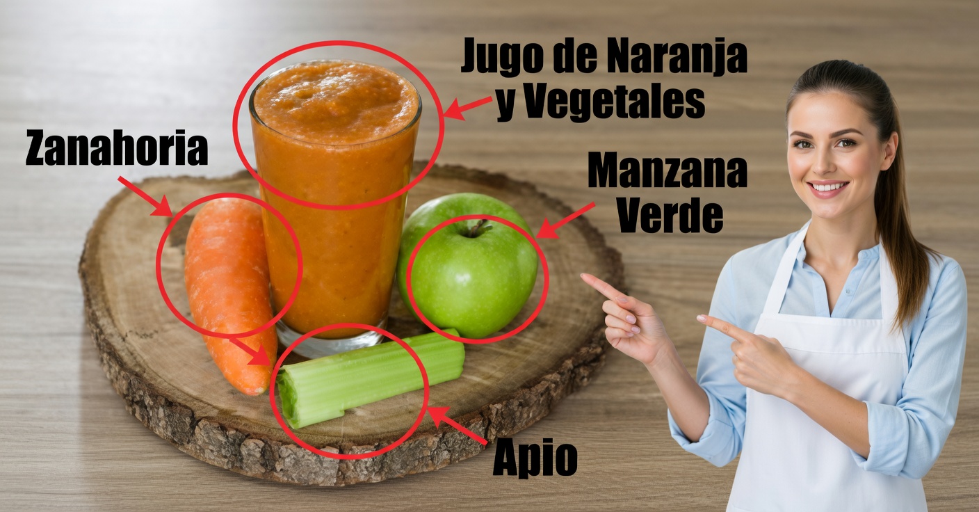 Jugo de papa, manzana verde y zanahoria: alivio natural para la gastritis