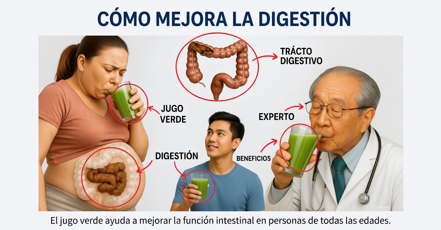 Jugo verde para limpiar el colon y desinflamar el abdomen