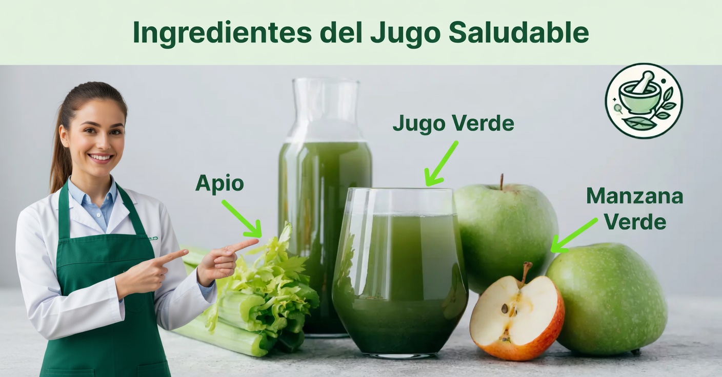 Jugo natural de apio y manzana verde