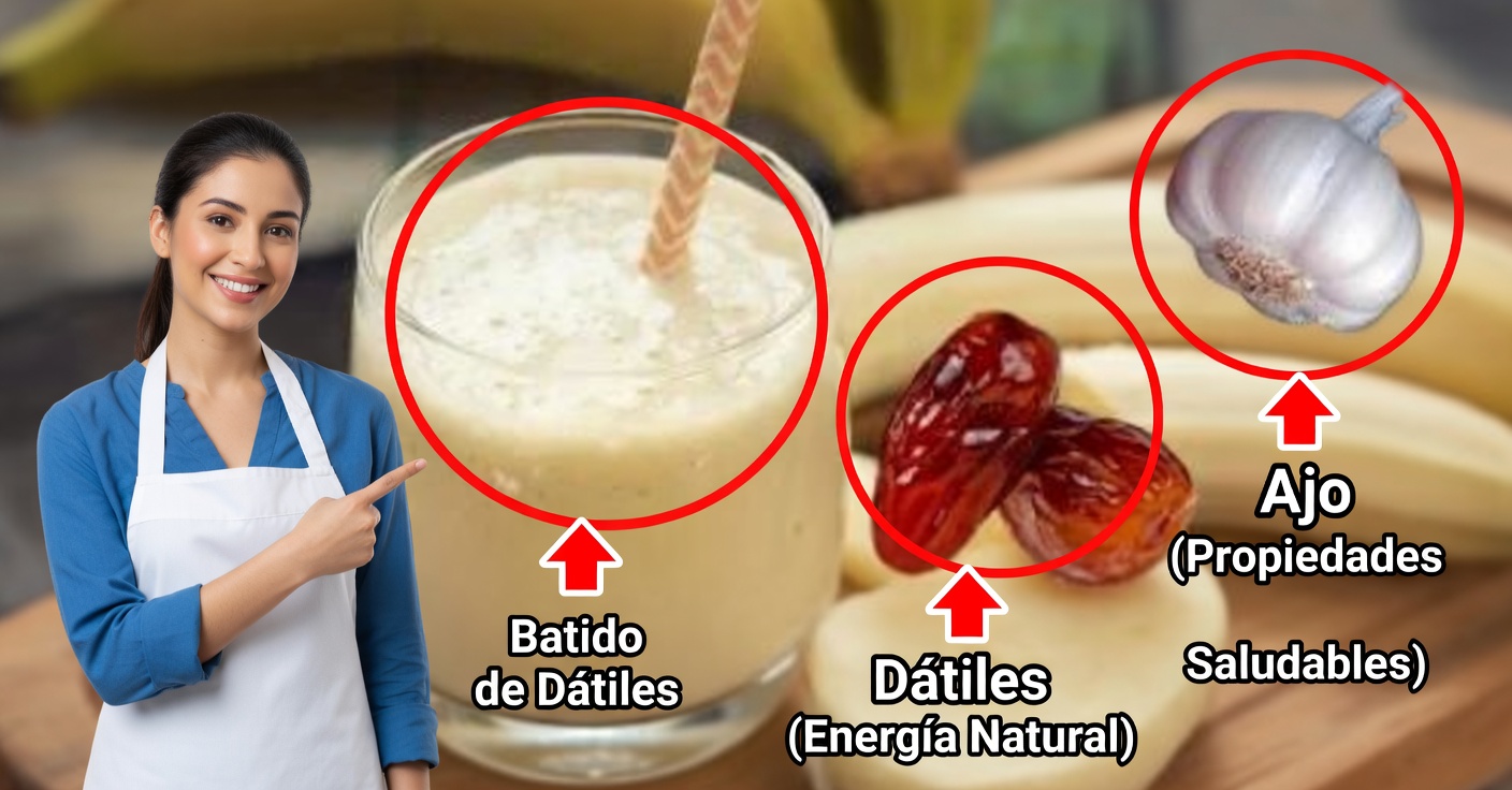 Batido de plátano y ajo con dátiles: remedio natural para tu salud