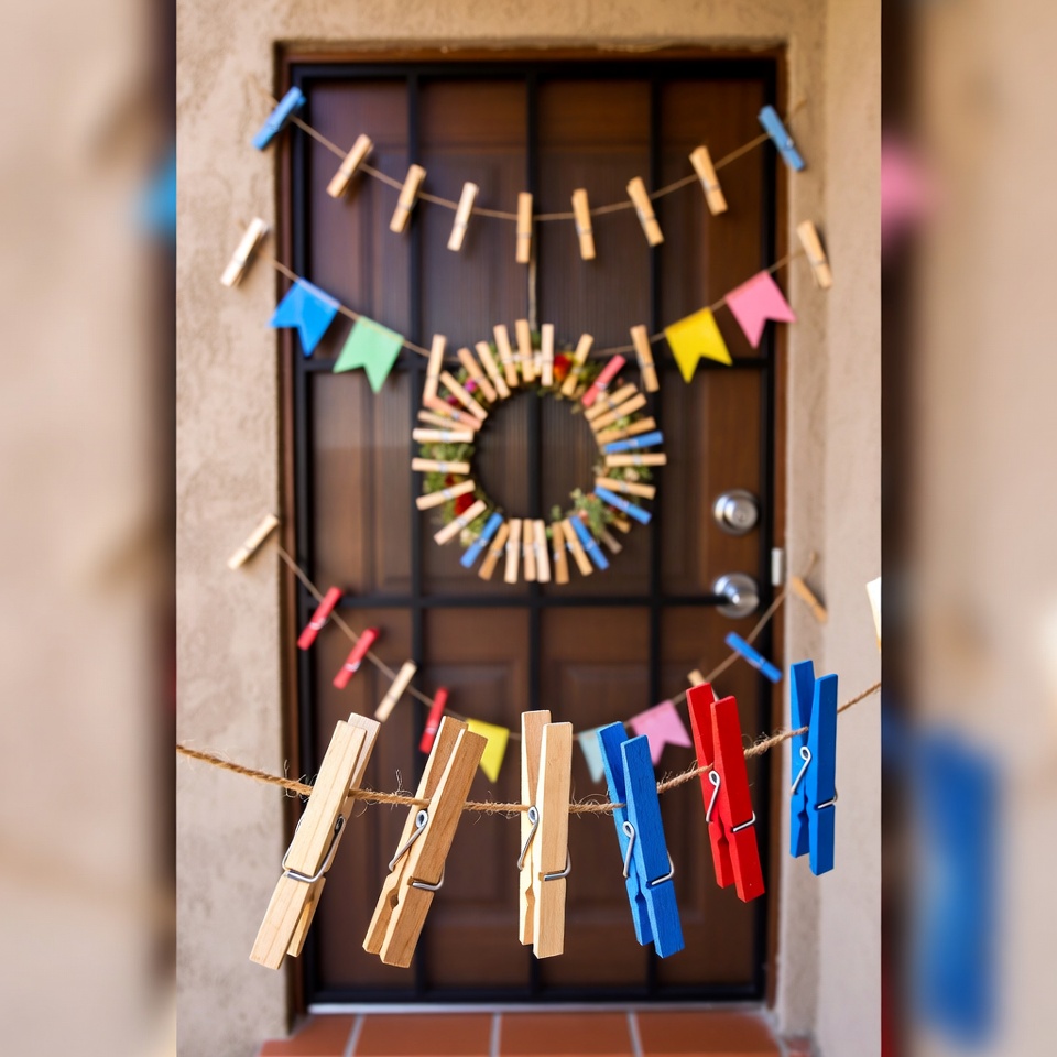7 maneras geniales de transformar tu puerta principal con pinzas de ropa de Walmart