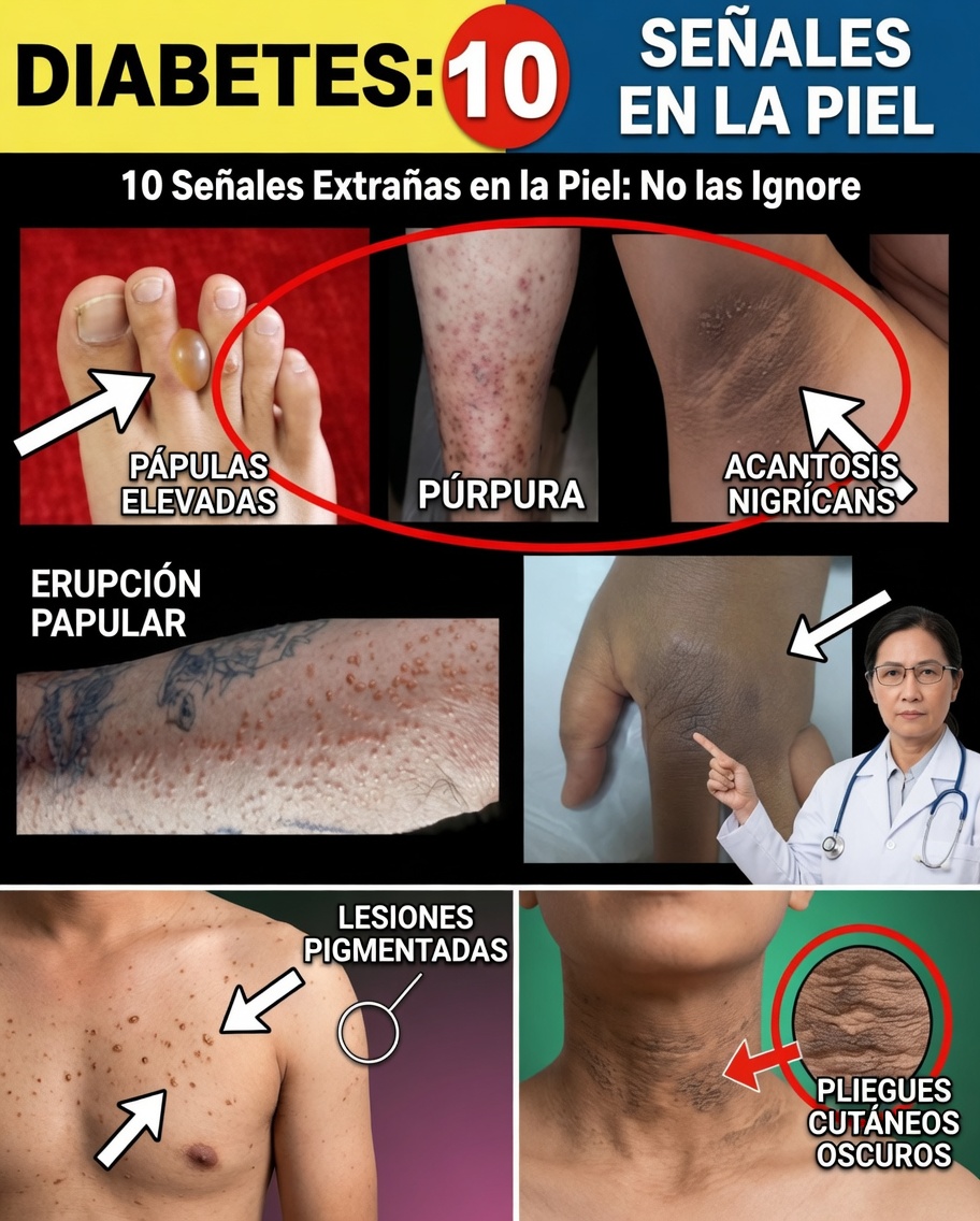11 signos ocultos en la piel que podrían revelar la diabetes de forma temprana