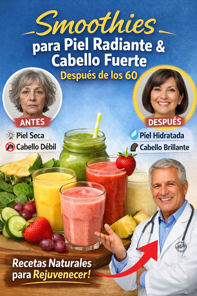 7 Recetas Sencillas de Batidos Diarios para Fortalecer la Piel y el Cabello Después de los 60