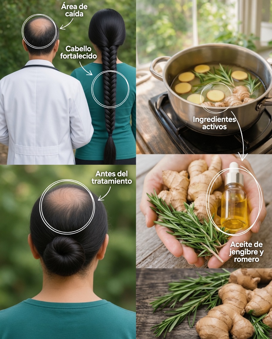 Cómo estimular el crecimiento de un cabello más largo y grueso con un simple enjuague de jengibre y romero