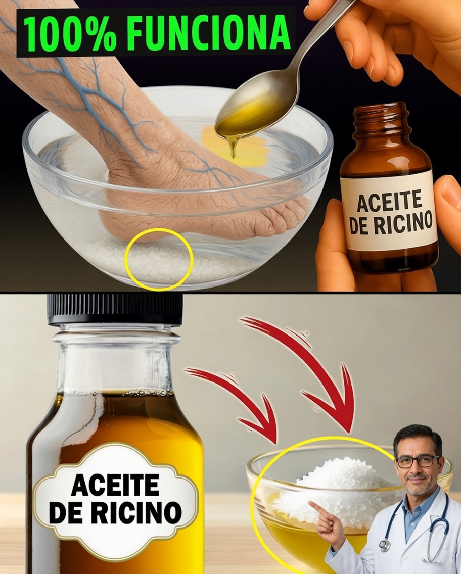 MUJERES MAYORES DE 65: El remojo de pies de 10 días con aceite de ricino y sal de Epsom que podría cambiar cómo te sientes